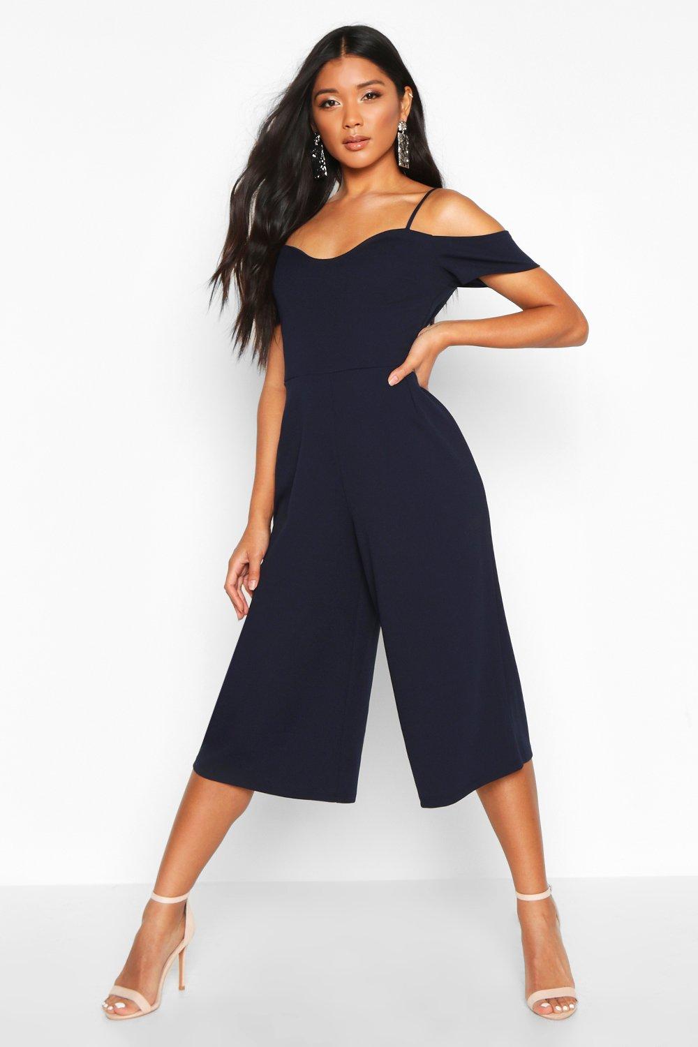 boohoo navy jumpsuit