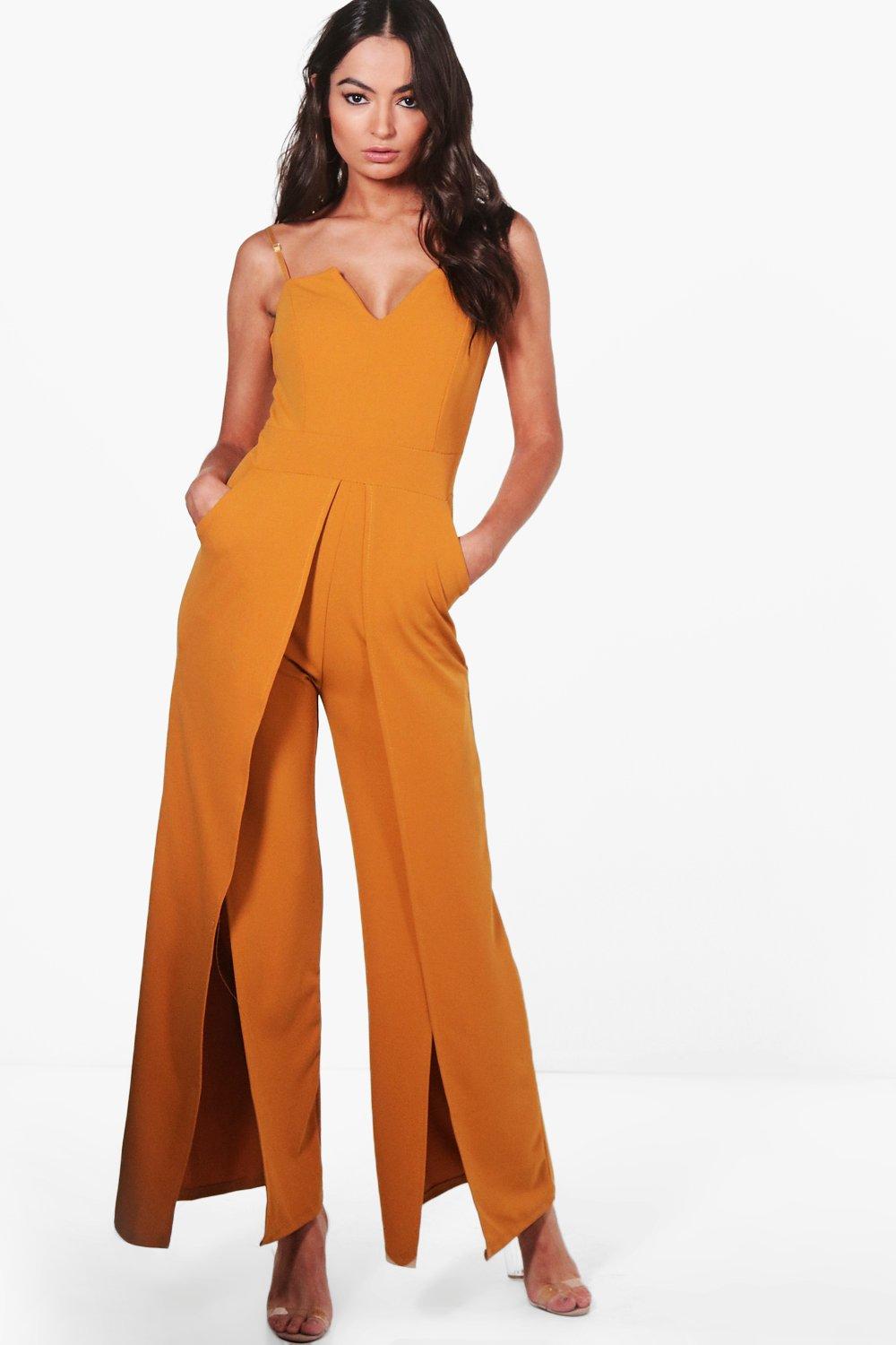 yellow jumpsuit boohoo