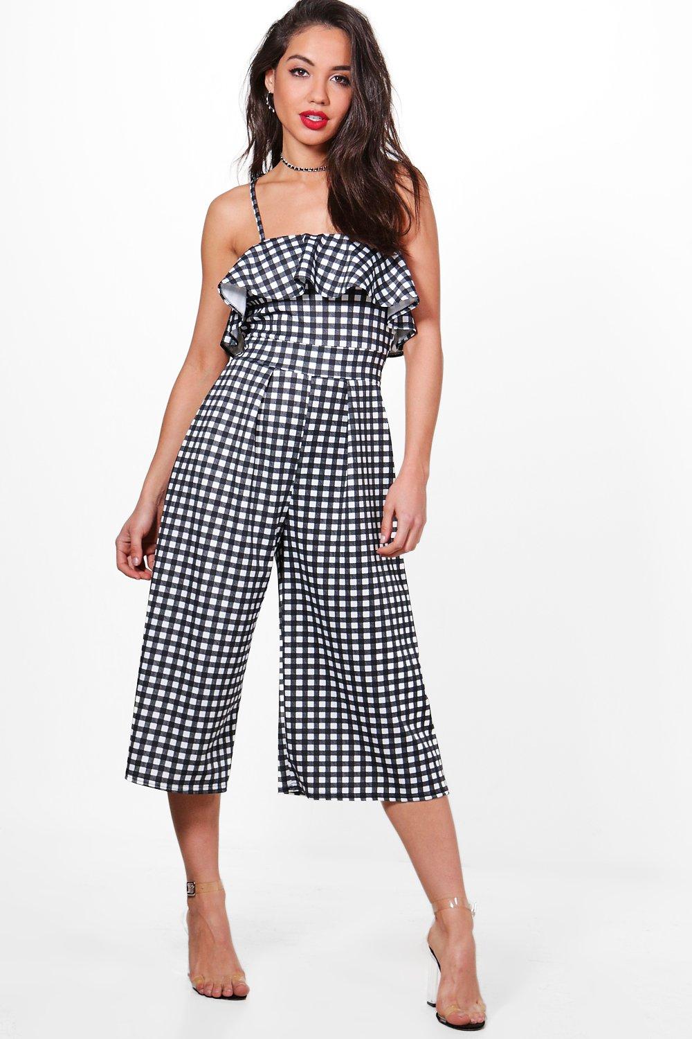 ruffle culotte jumpsuit
