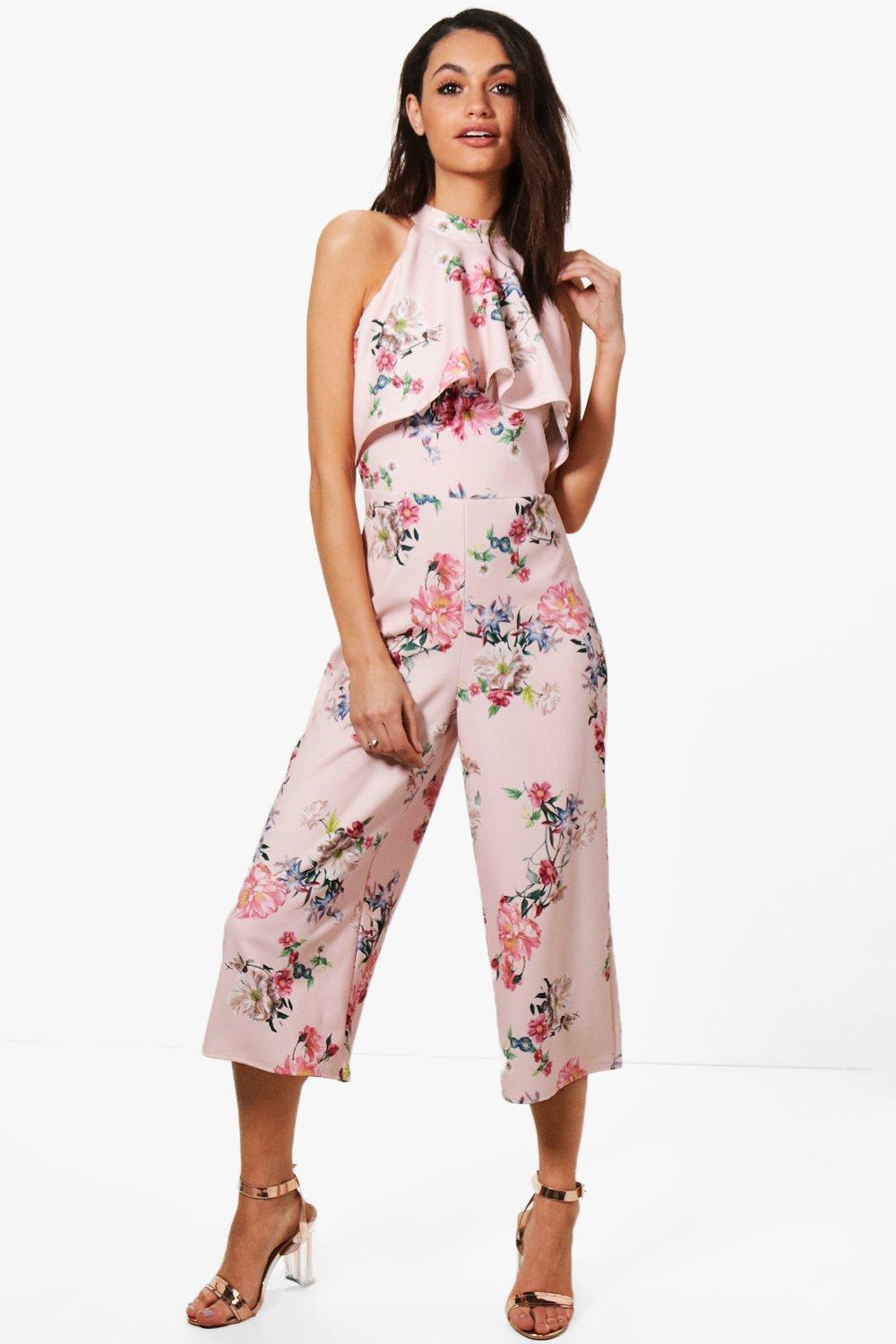 floral high neck jumpsuit