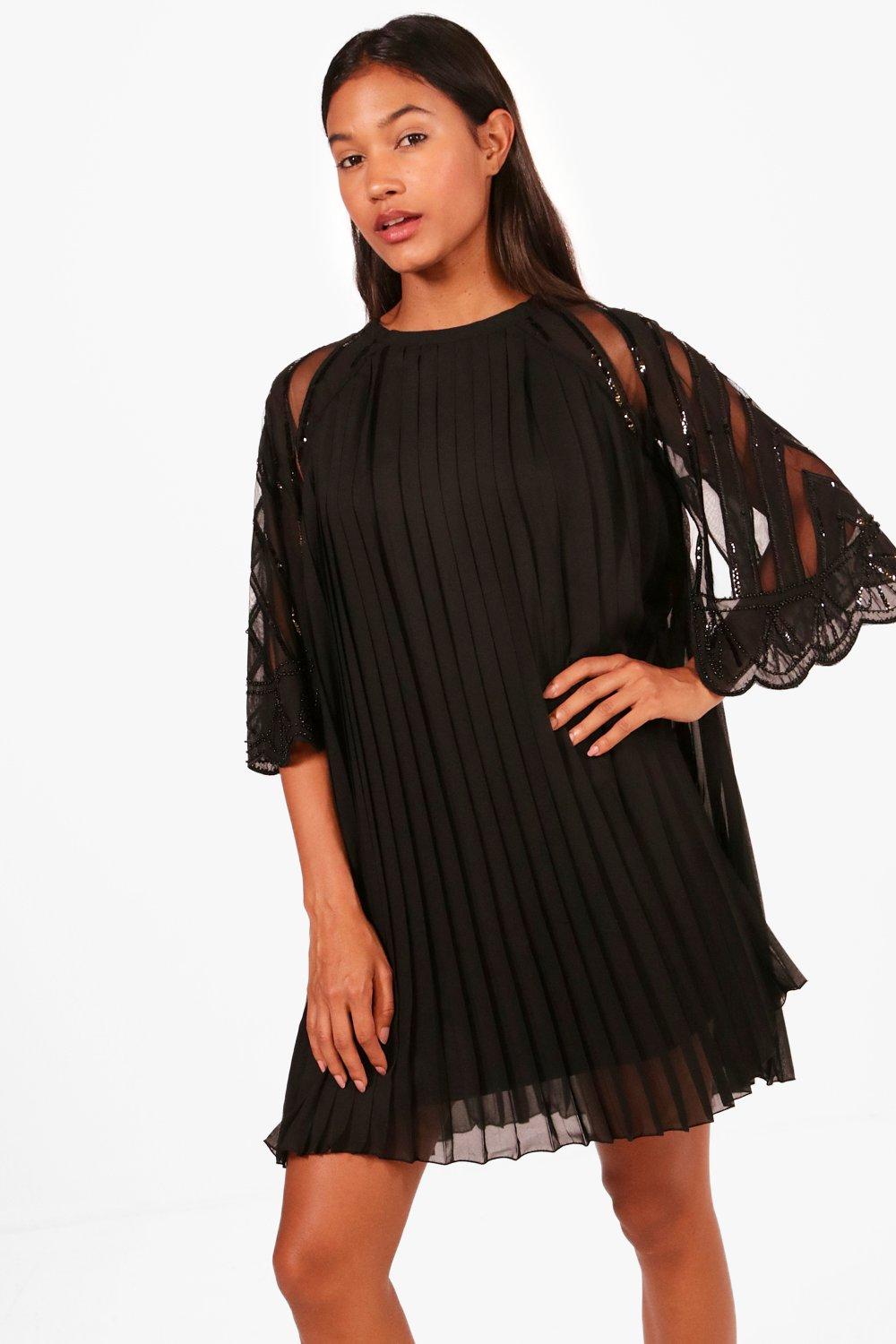 black chiffon shift dress