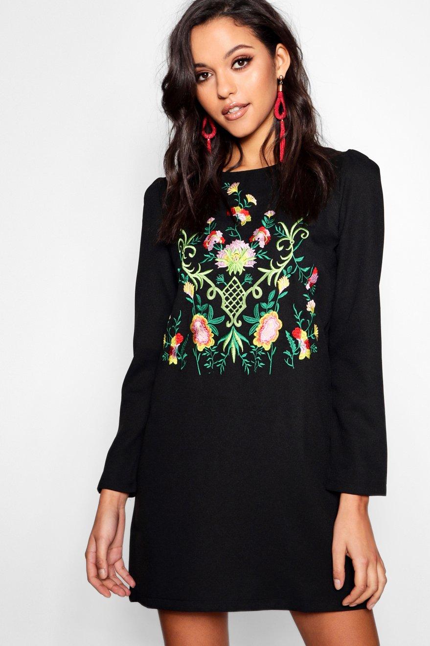 black embroidered dress uk