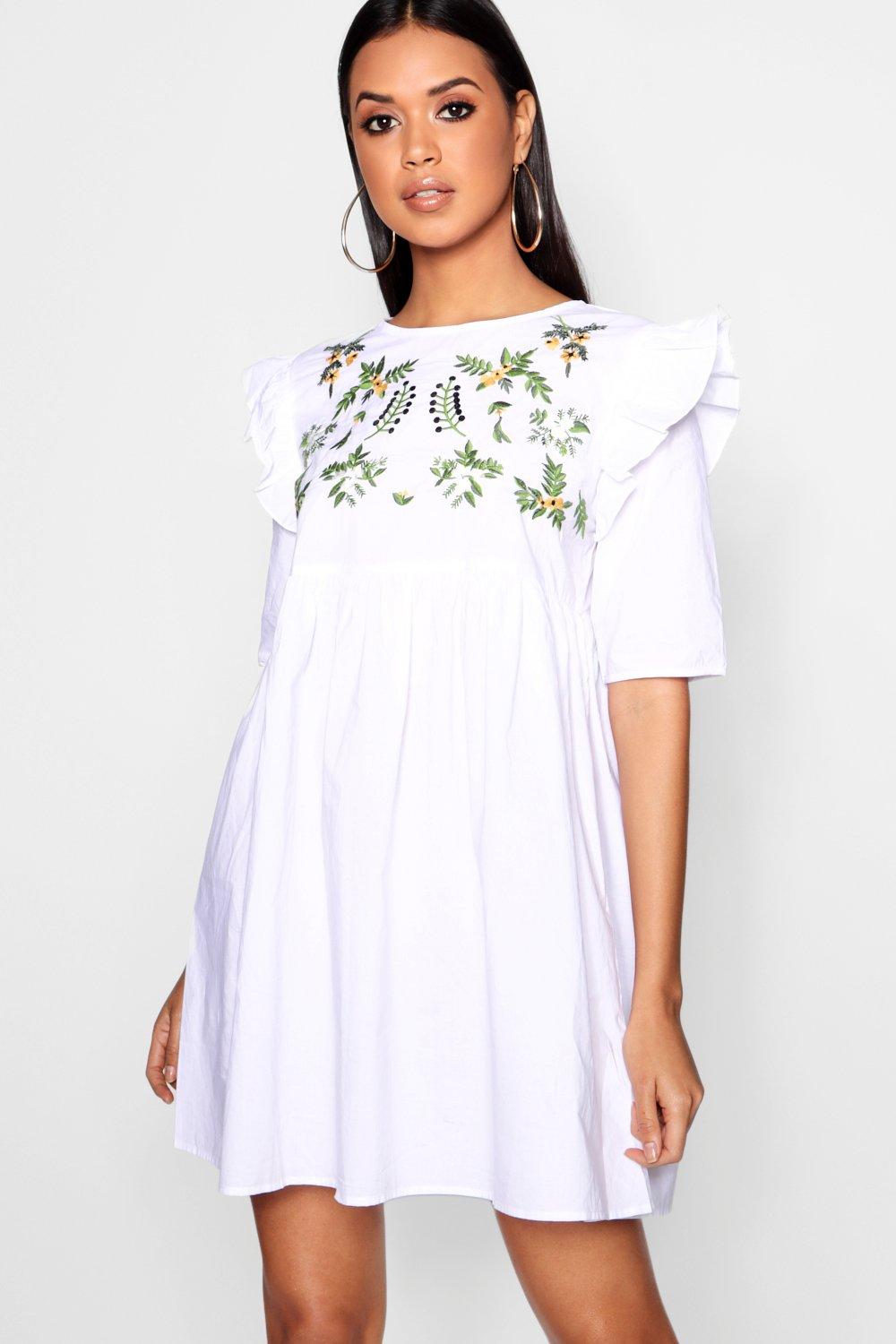 boohoo embroidered dress