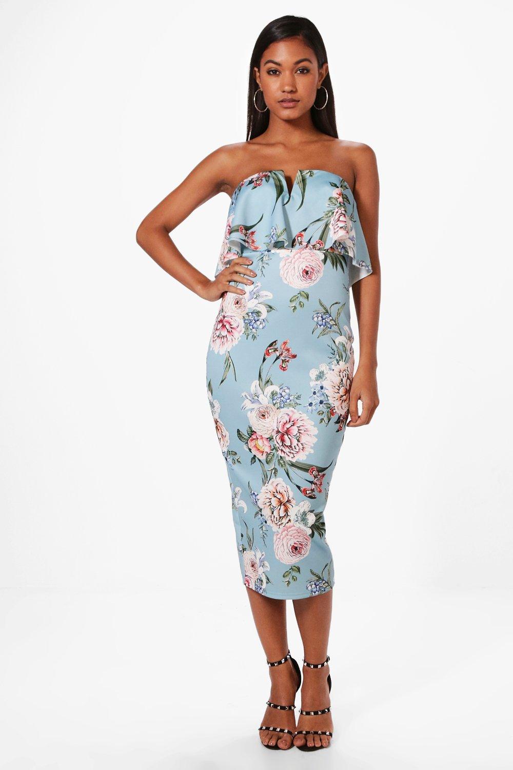 boohoo blue floral dress