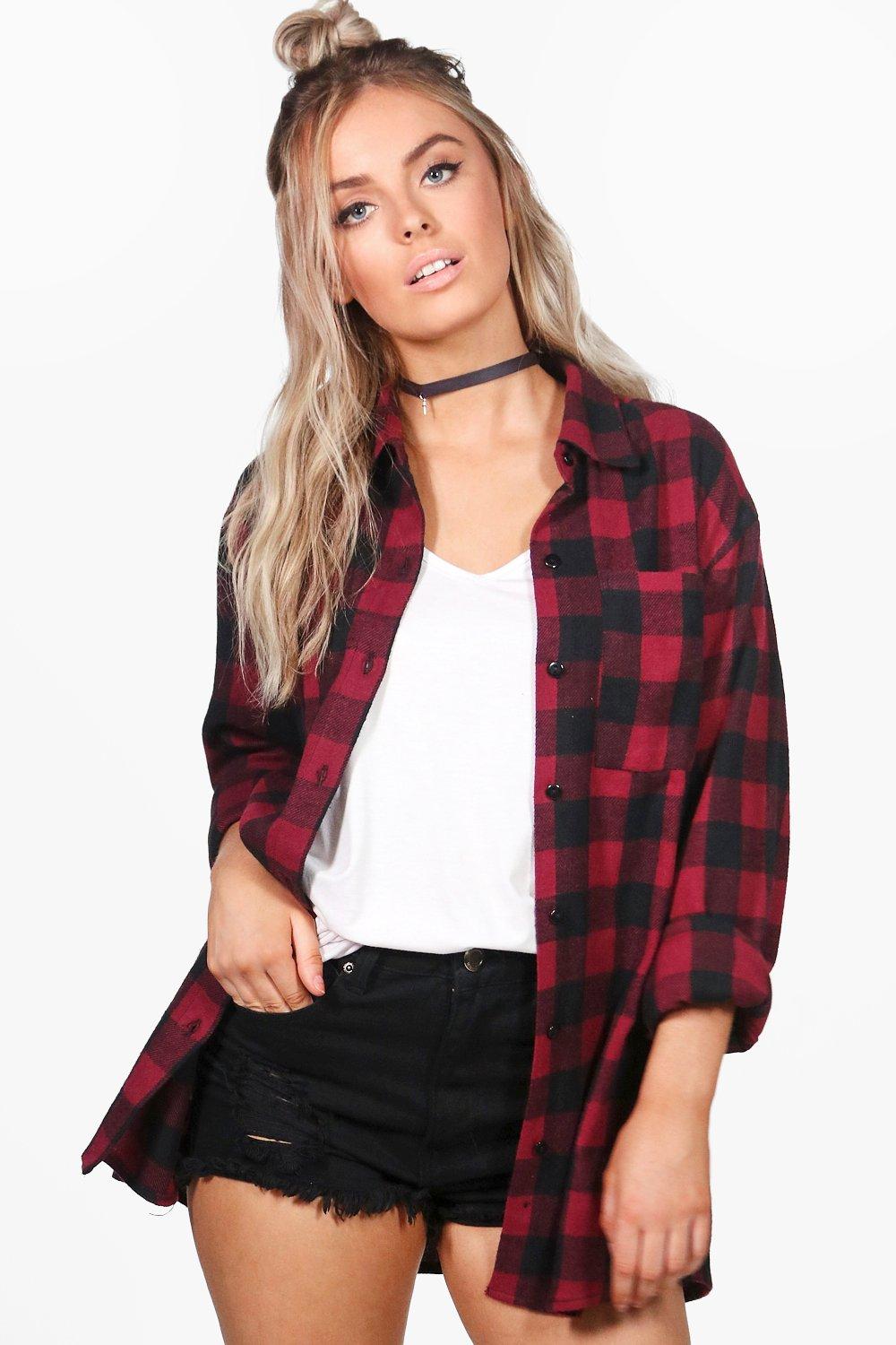 Oversized Checked Shirt | Boohoo