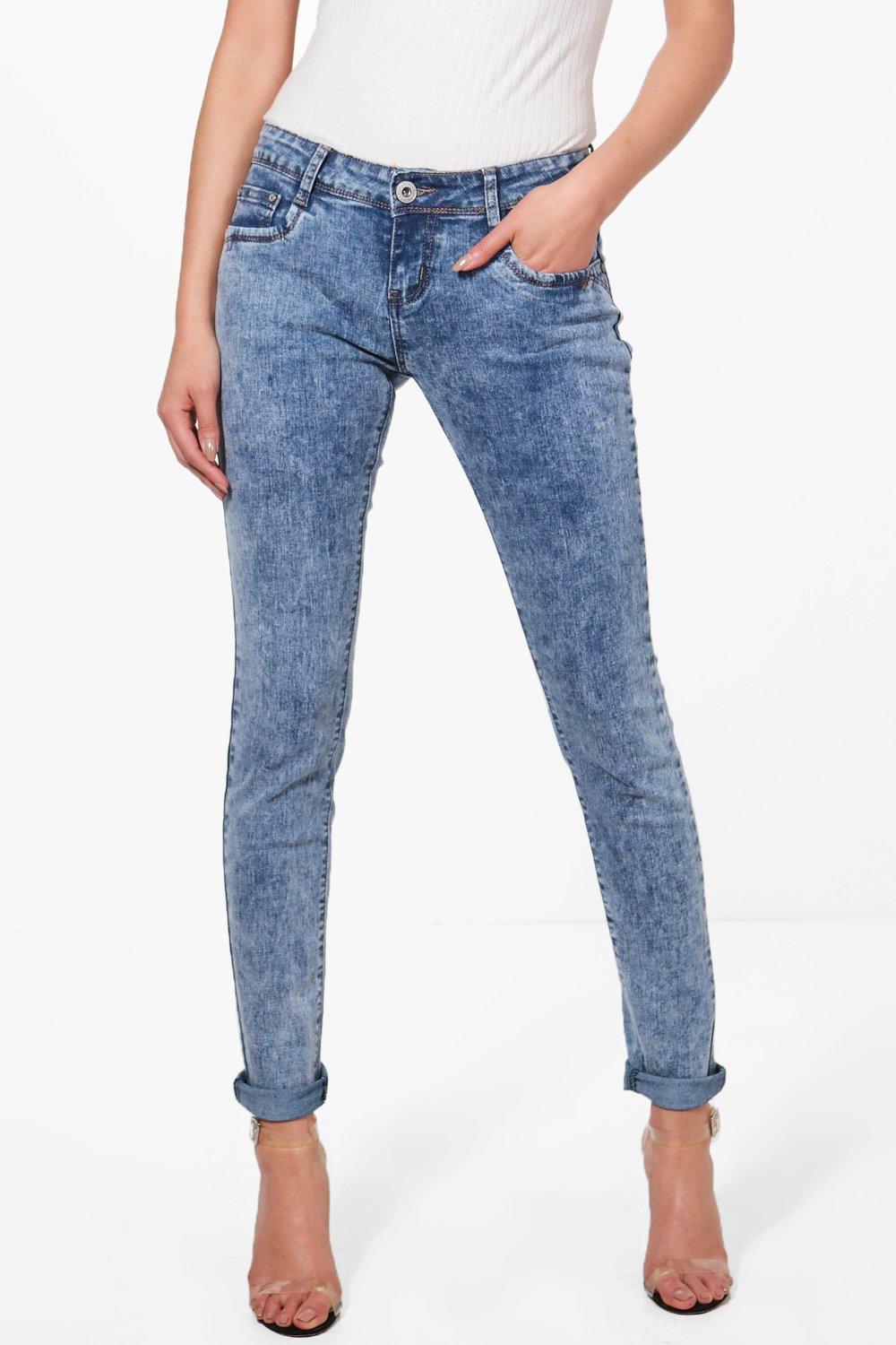 acid wash skinny jeans