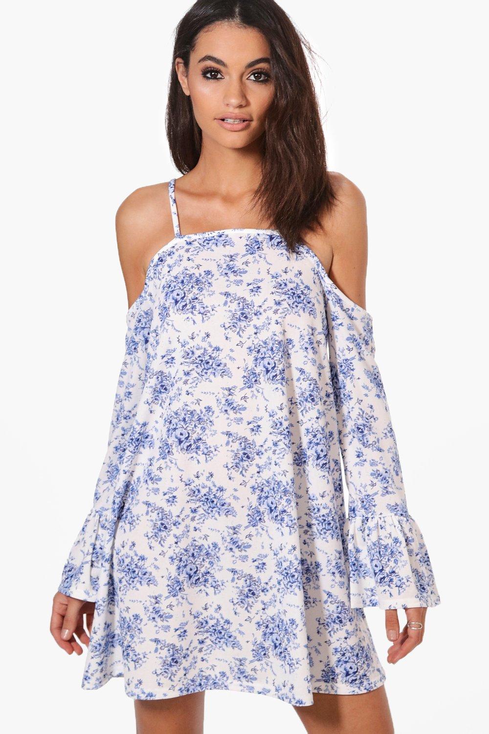 cold shoulder shift dress uk