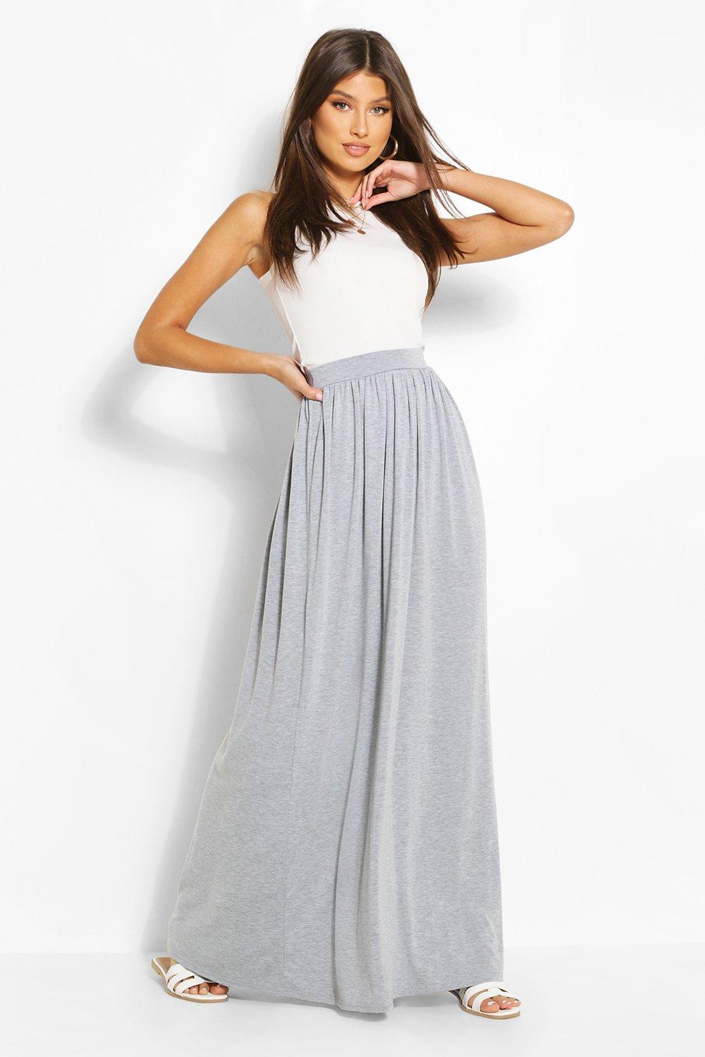

Floor из джерси Широкая макси-юбка, Grey marl