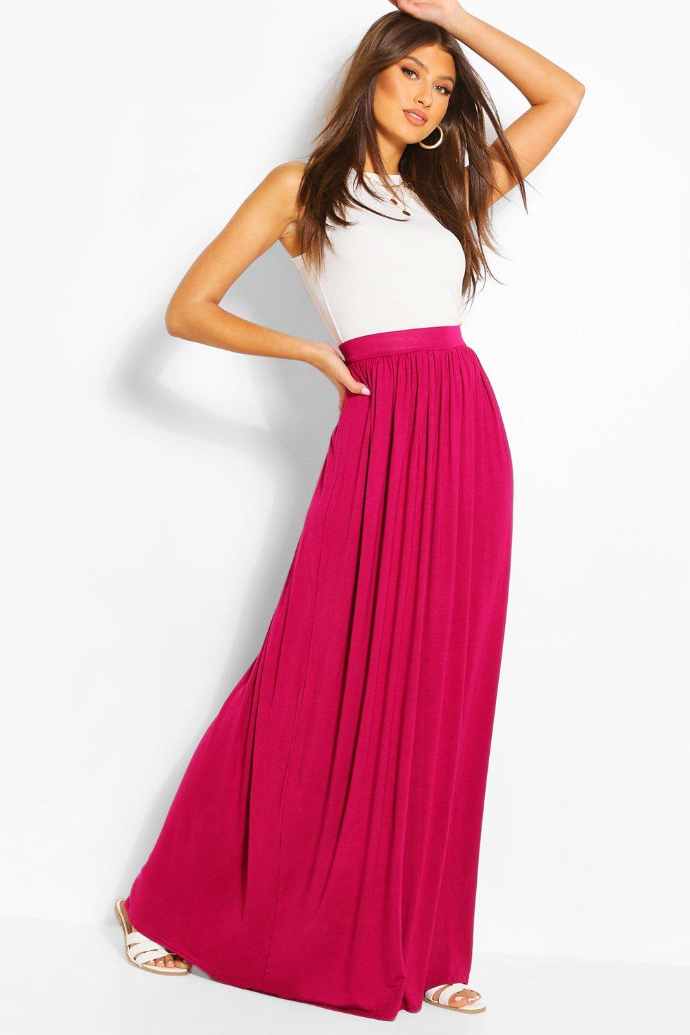 magenta maxi skirt
