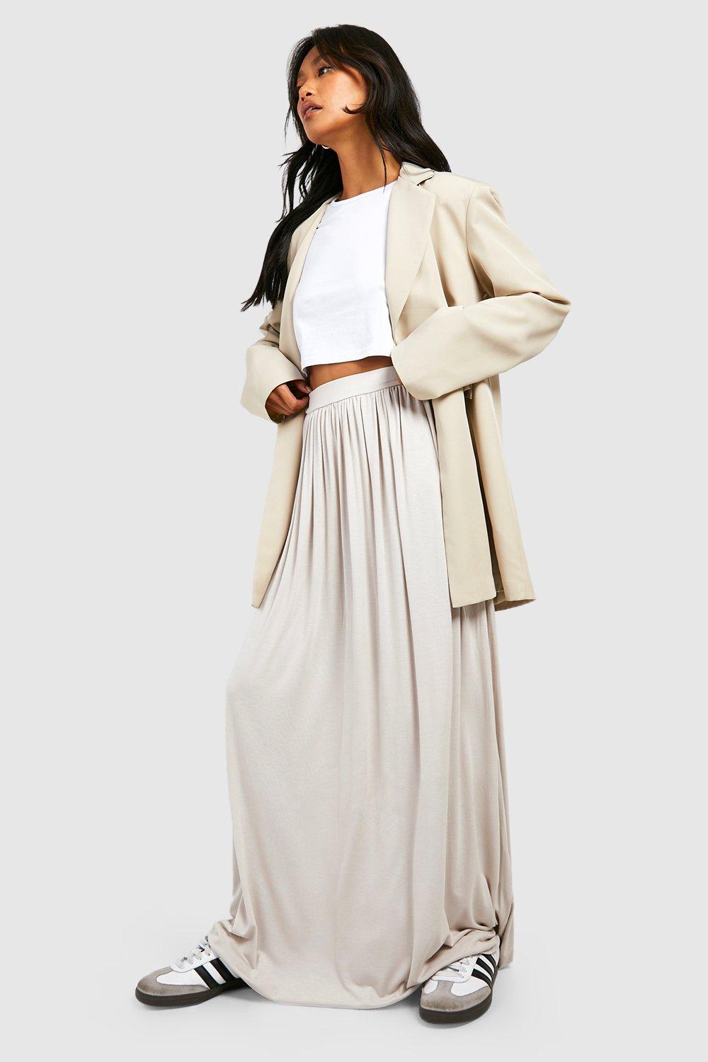 boohoo jersey maxi skirt