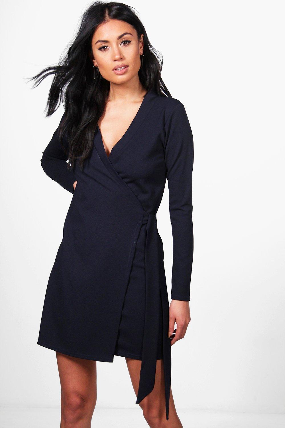 boohoo tie side blazer dress