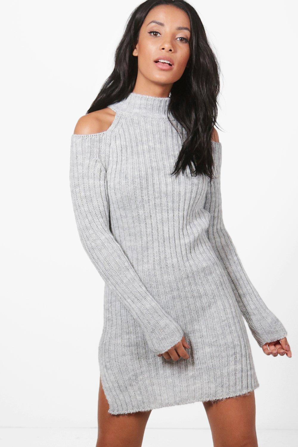 cold shoulder jumper dress