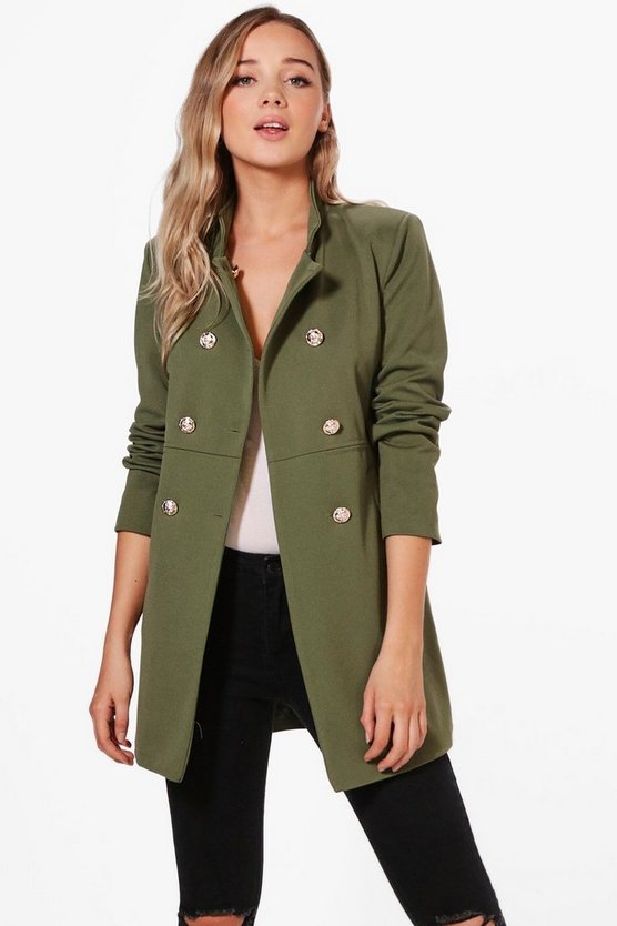 Danielle Military Style Coat | Boohoo