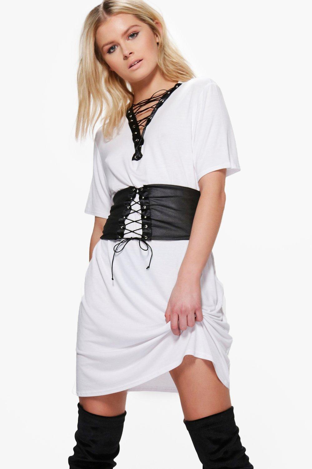 corset belt t shirt dress