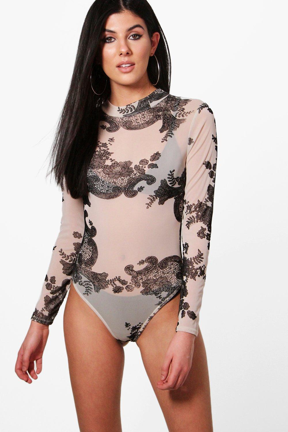 lace bodysuit over turtleneck