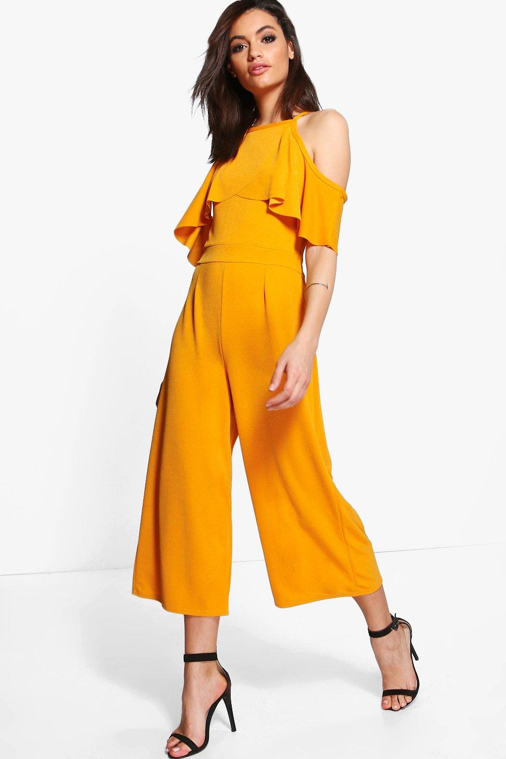 yellow culotte jumpsuit