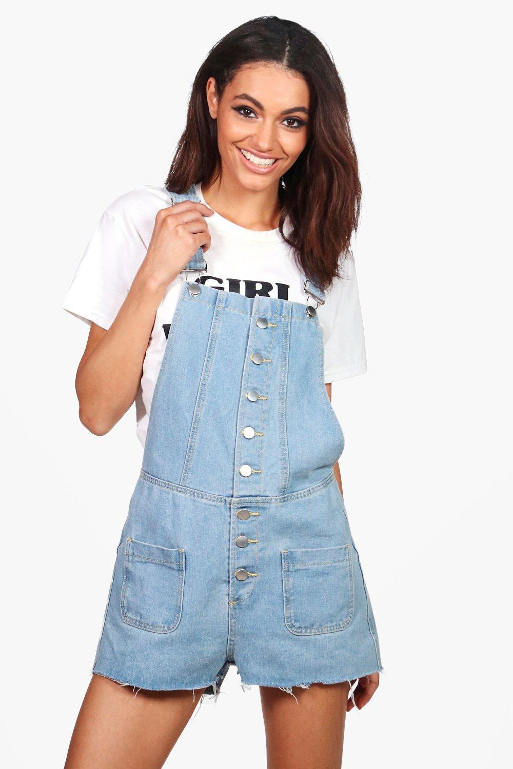 boohoo denim playsuit