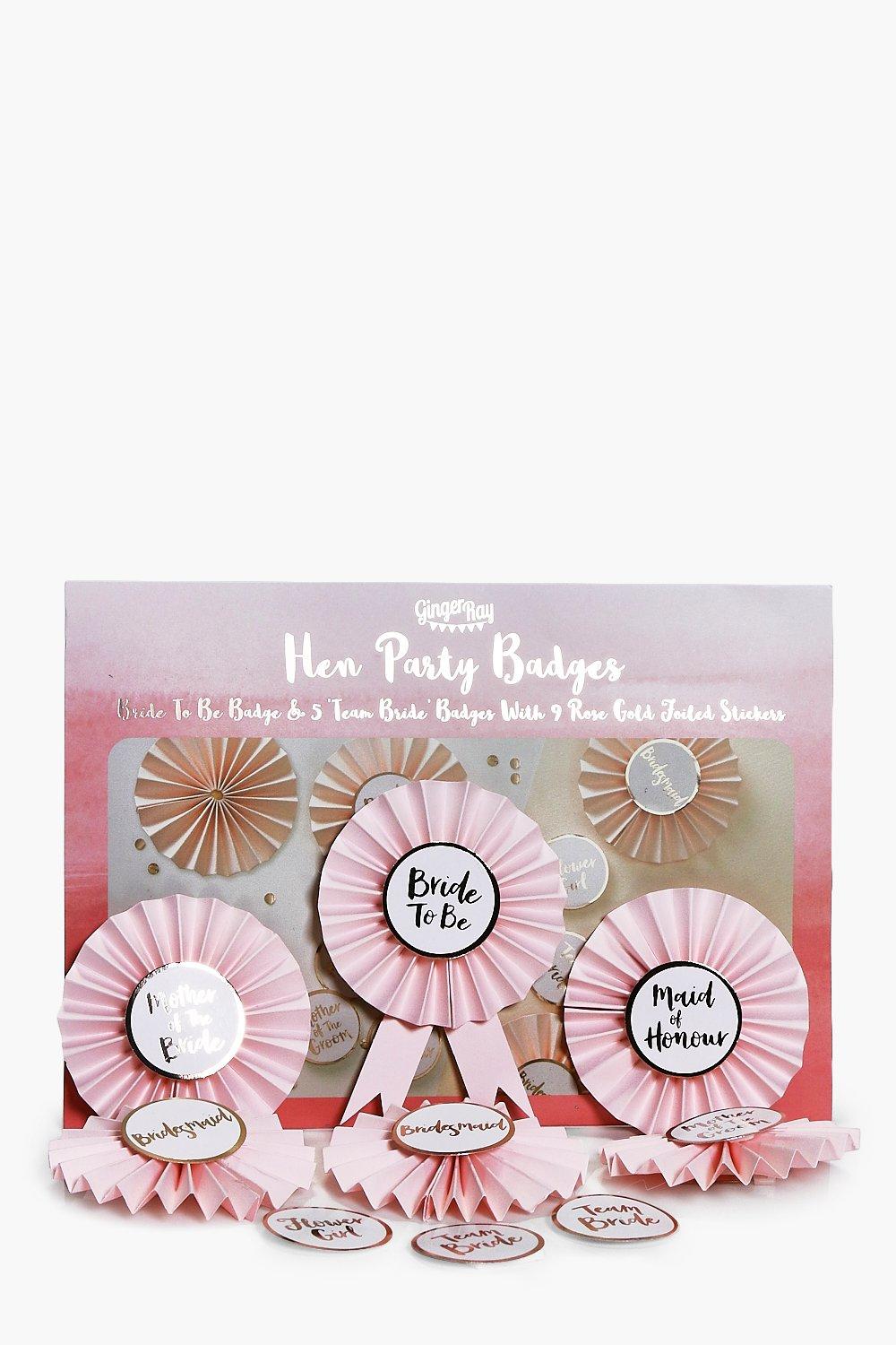 Ginger Ray Team Bride Rosette Badge Kit 6pck Boohoo