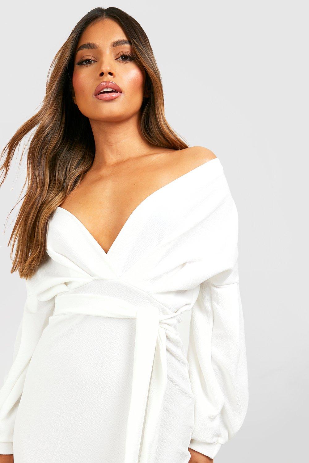 Midi bodycon wrap off dress shoulder the tops edgy medieval