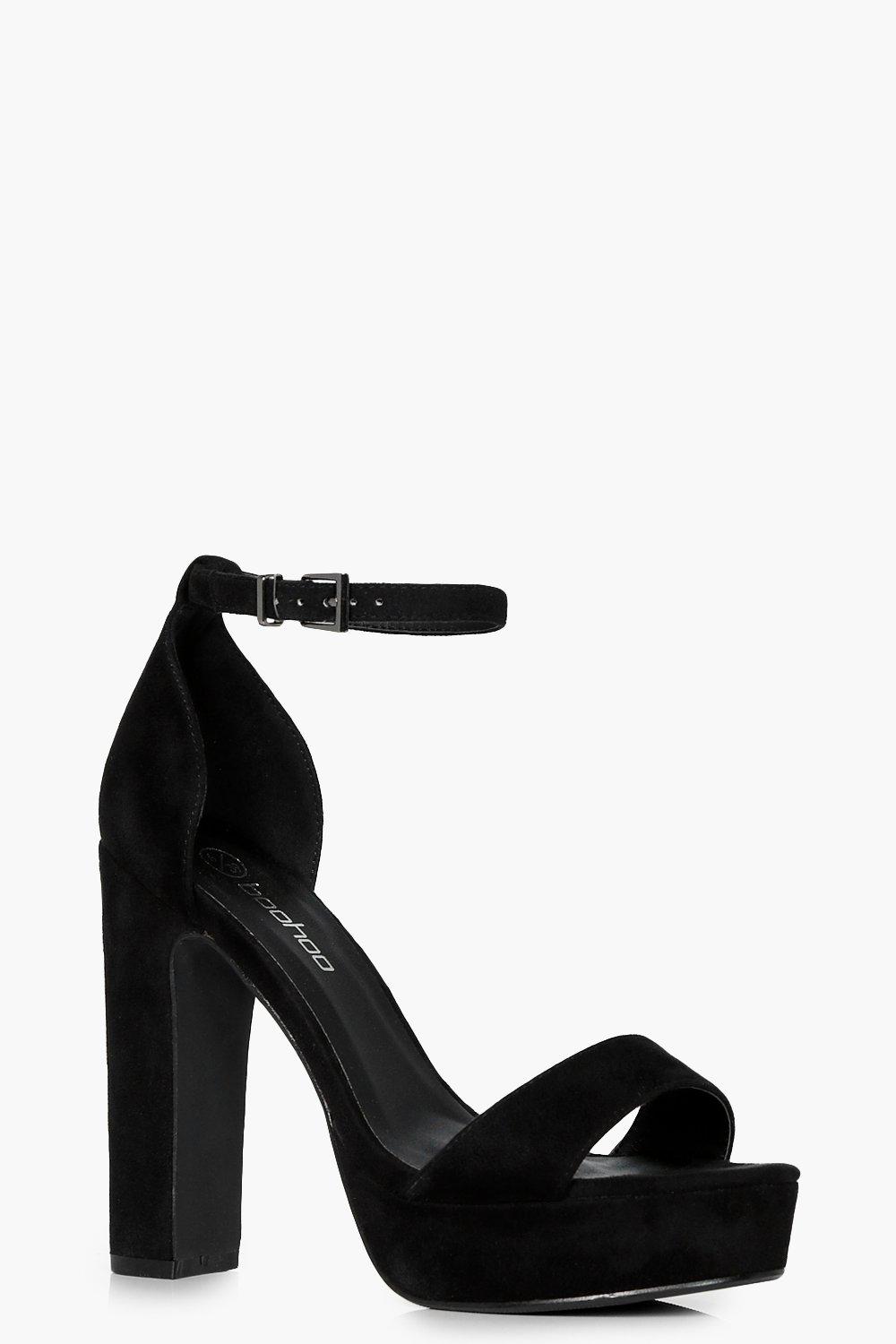 Wide Fit Platform Two Part Heels | Boohoo