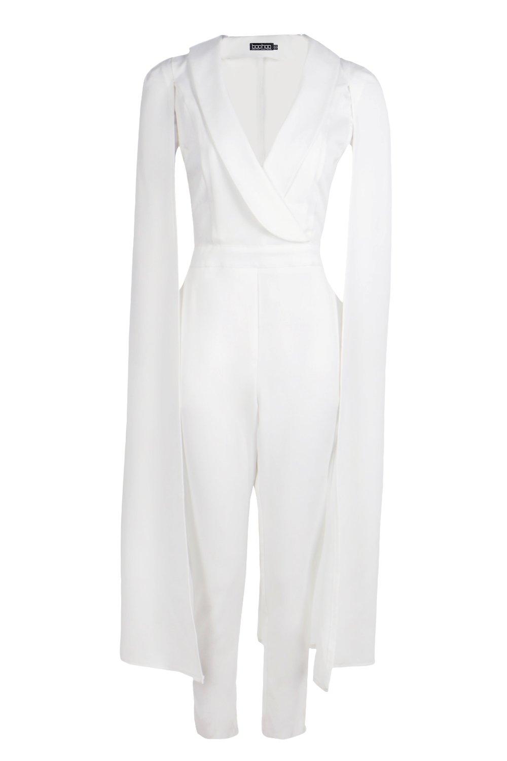 Boohoo Womens Nicole Cape Woven Tailored Jumpsuit Ebay