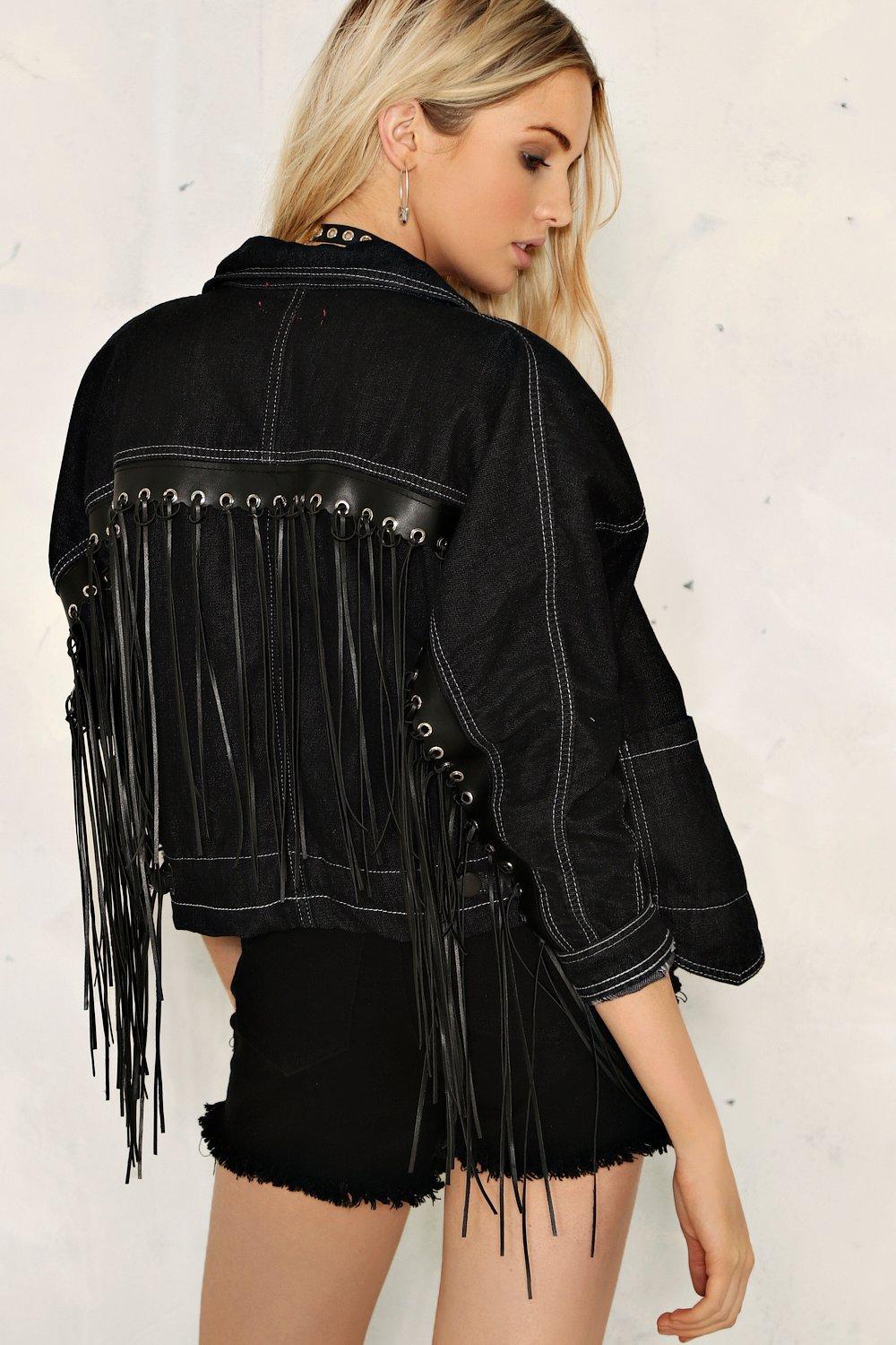 tassel denim jacket