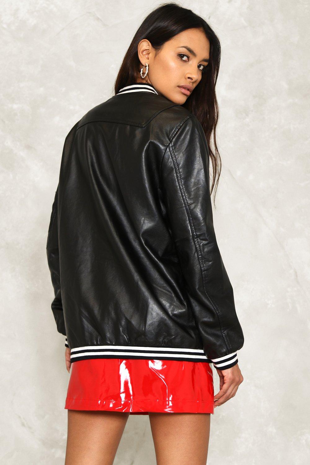 girls leather bomber jacket