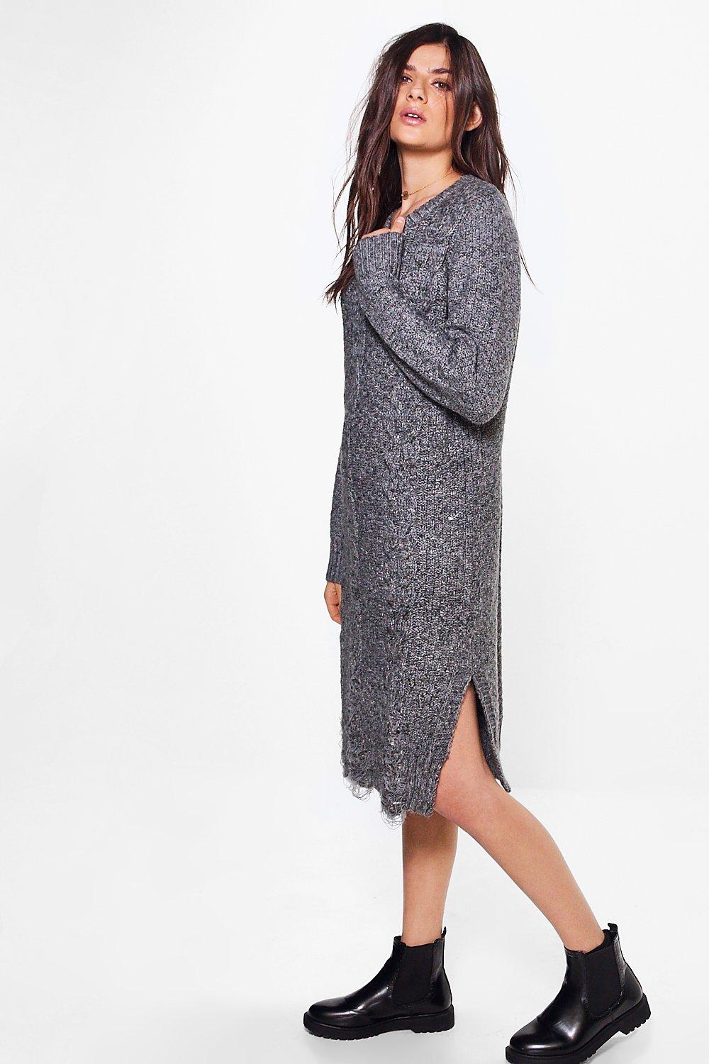 oversized cable knit jumper dress