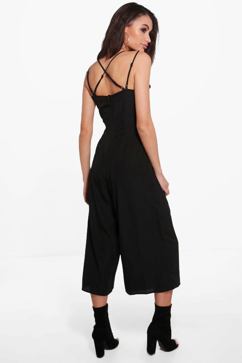 

Strappy Culotte Jumpsuit, Хаки