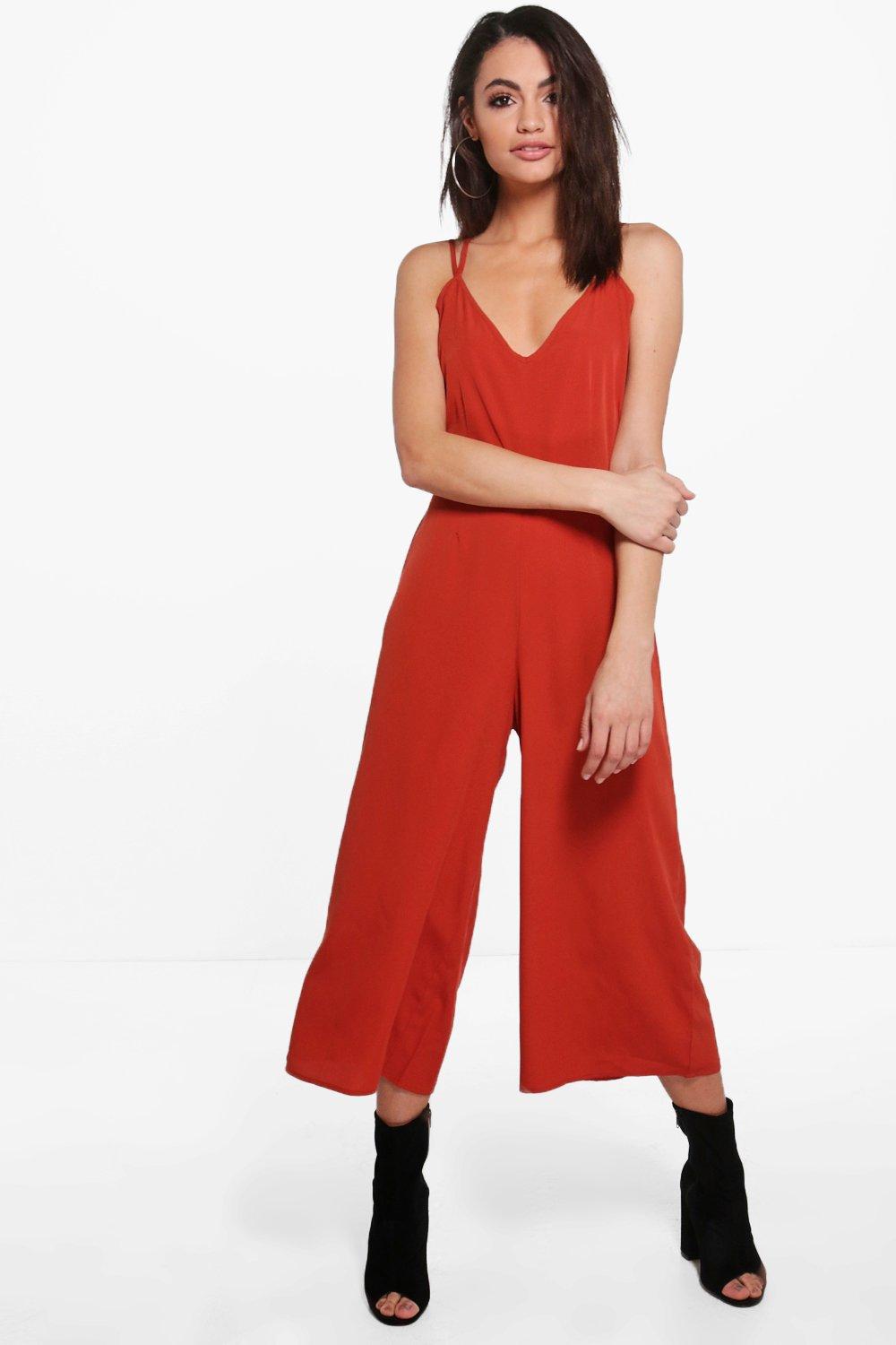 

Strappy Culotte Jumpsuit, Rust