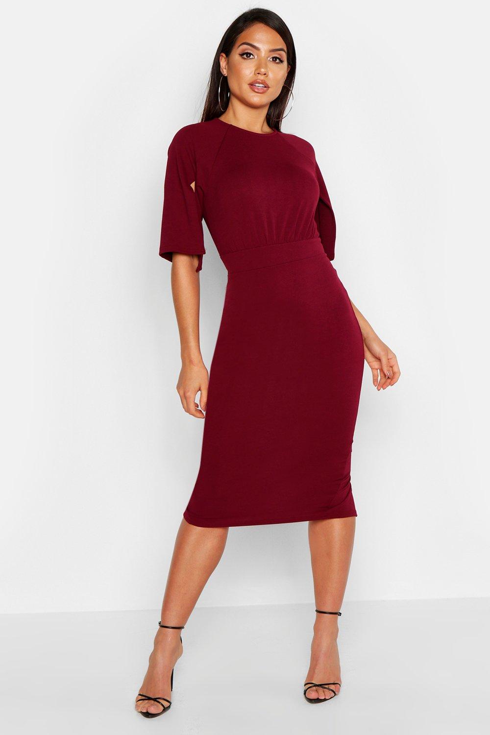 boohoo split sleeve dress