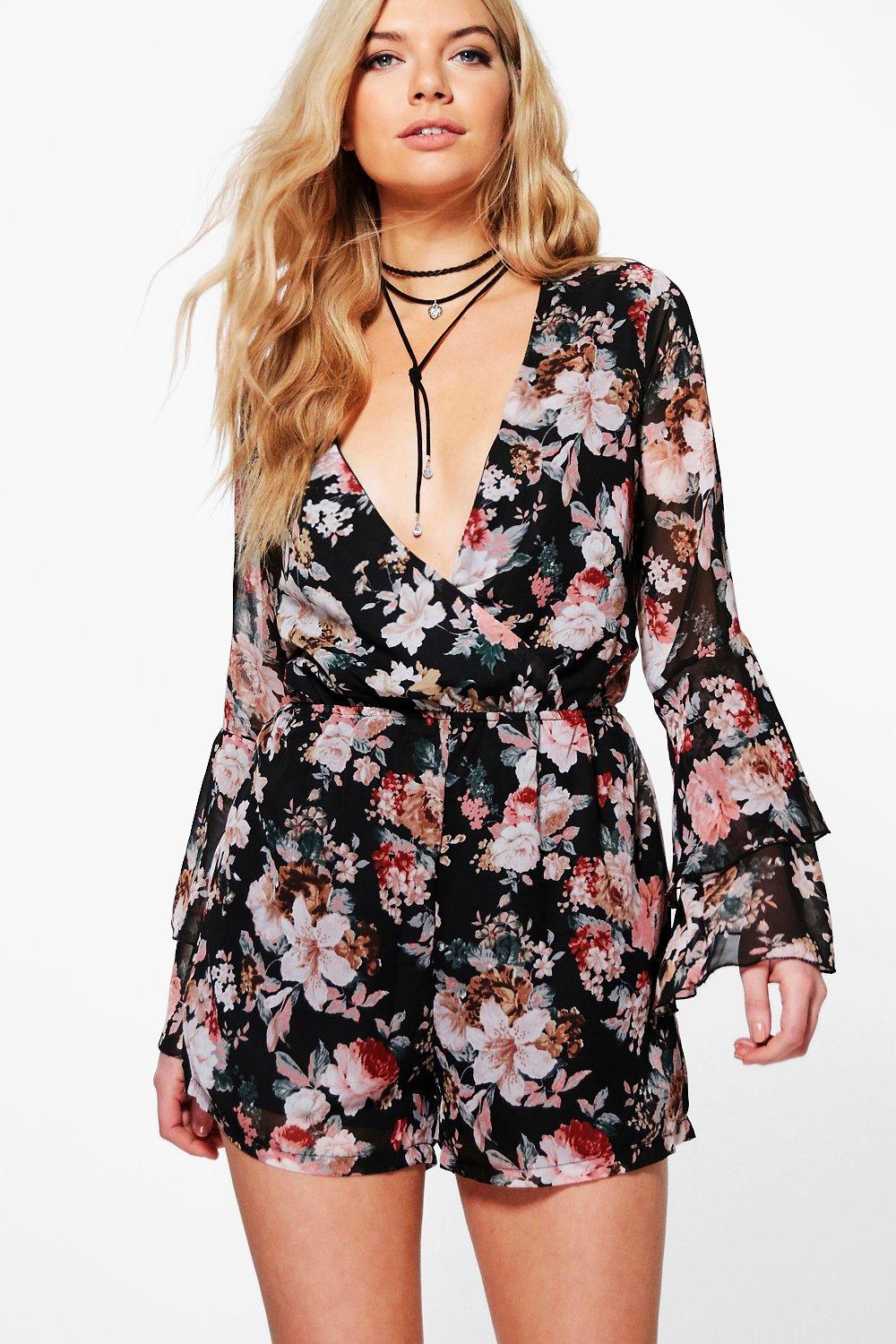 boohoo floral playsuit