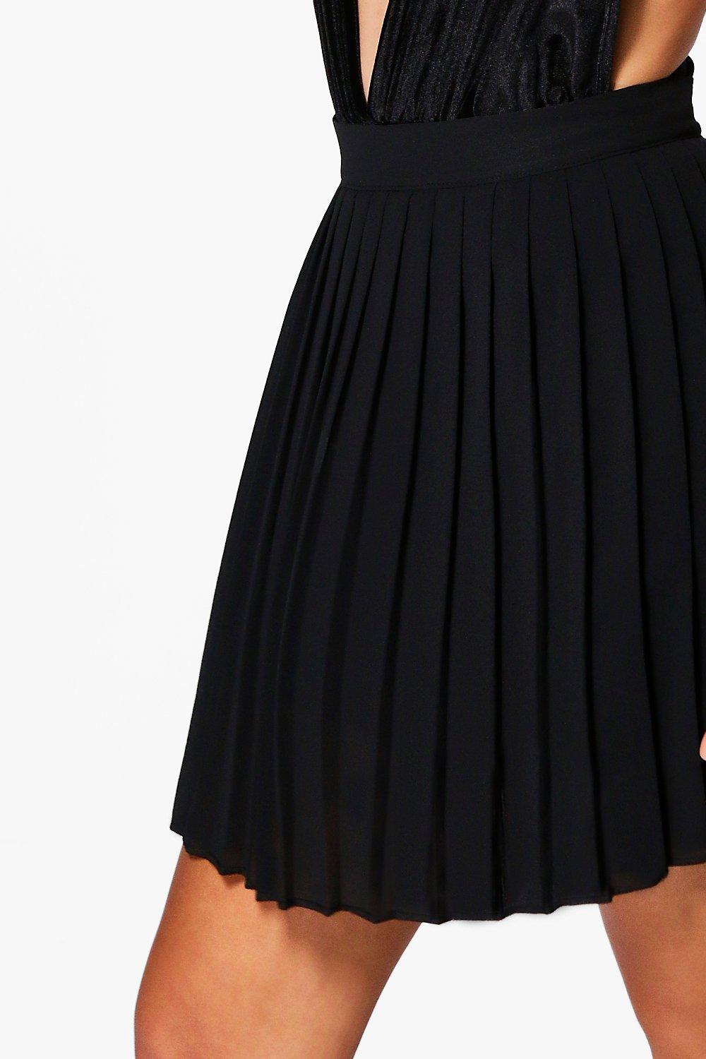 Boohoo Womens Cate Chiffon Pleated Mini Skirt | eBay