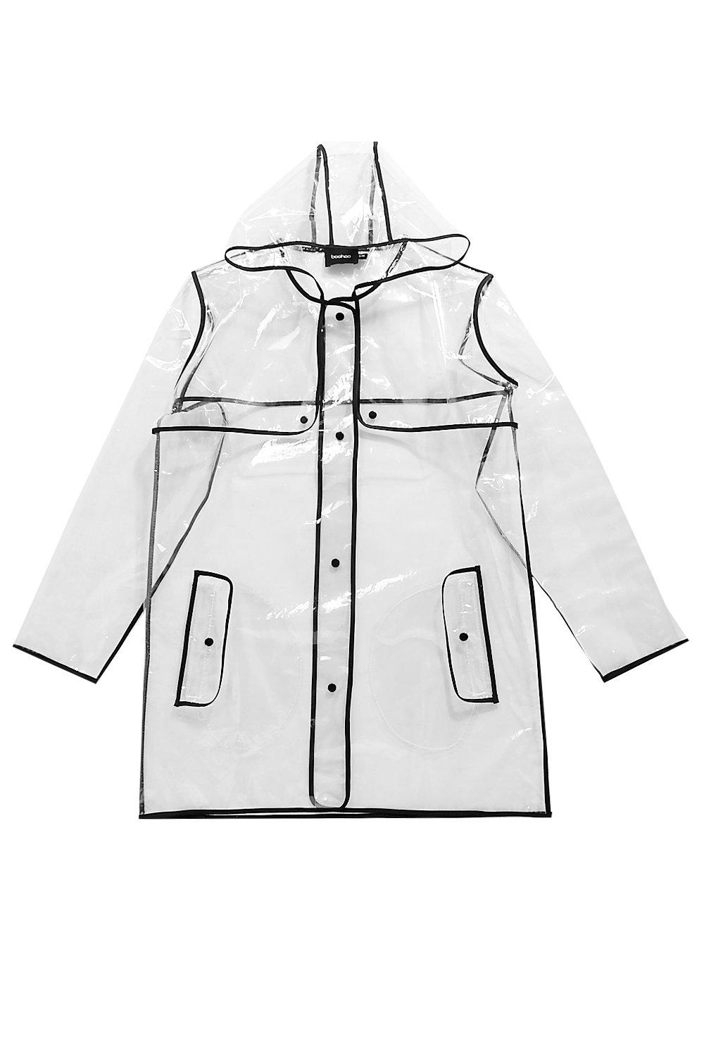 

Transparent Rain Mac With Bound Seams, Черный