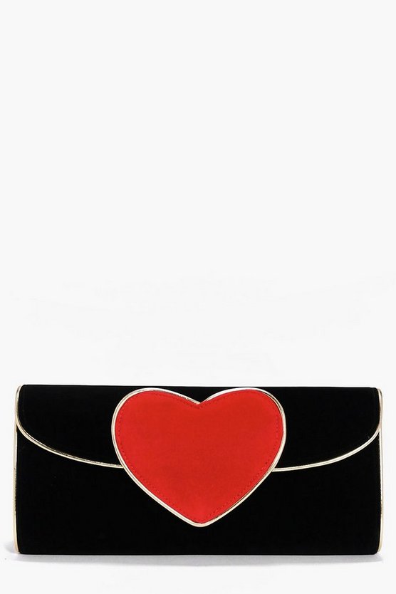 Saskia Velvet Heart Clutch Bag