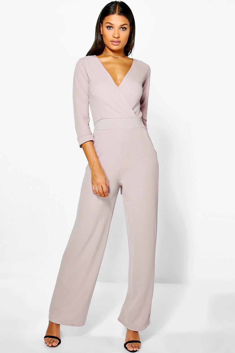 wide leg jumpsuit with sleeves