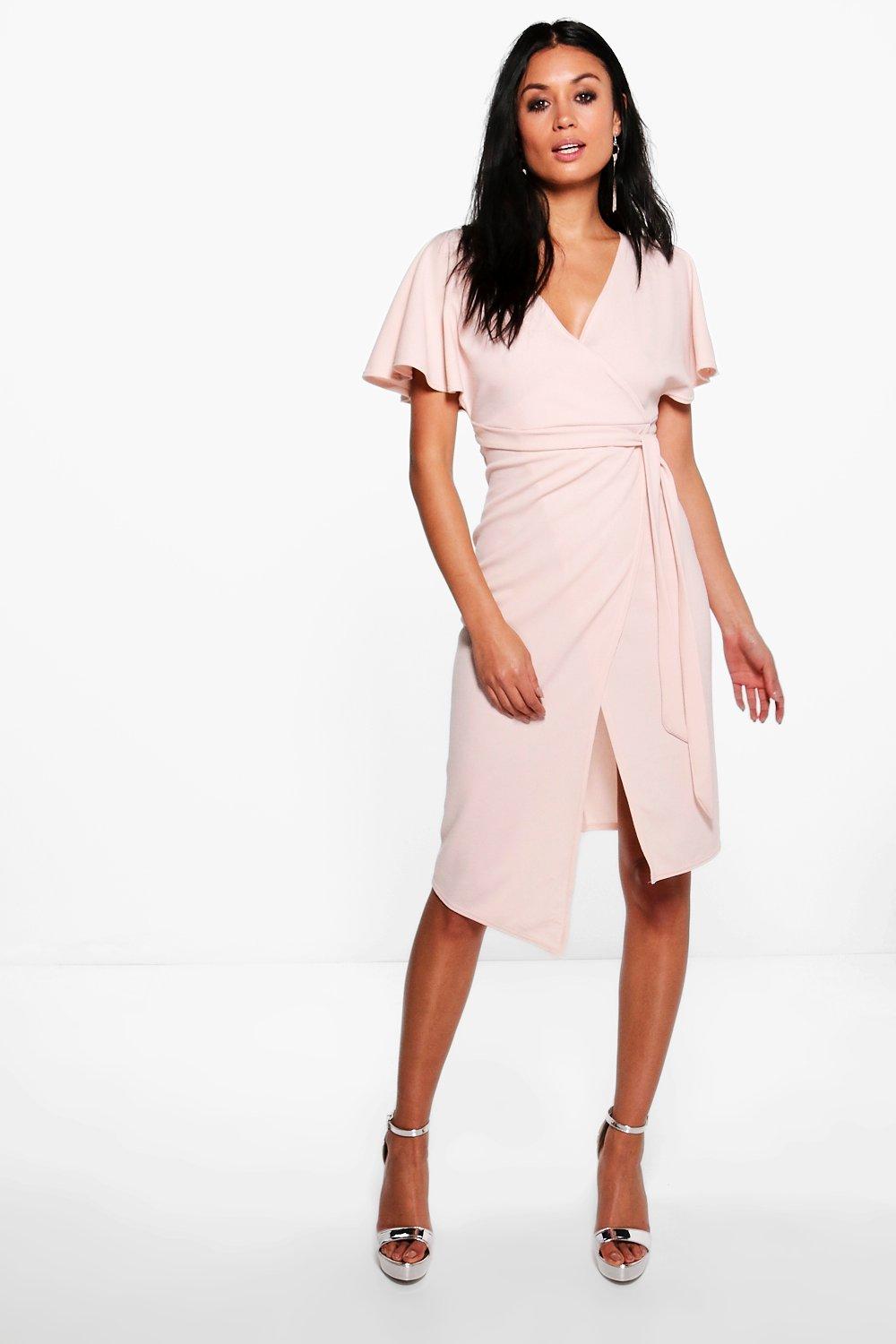 tie wrap midi dress