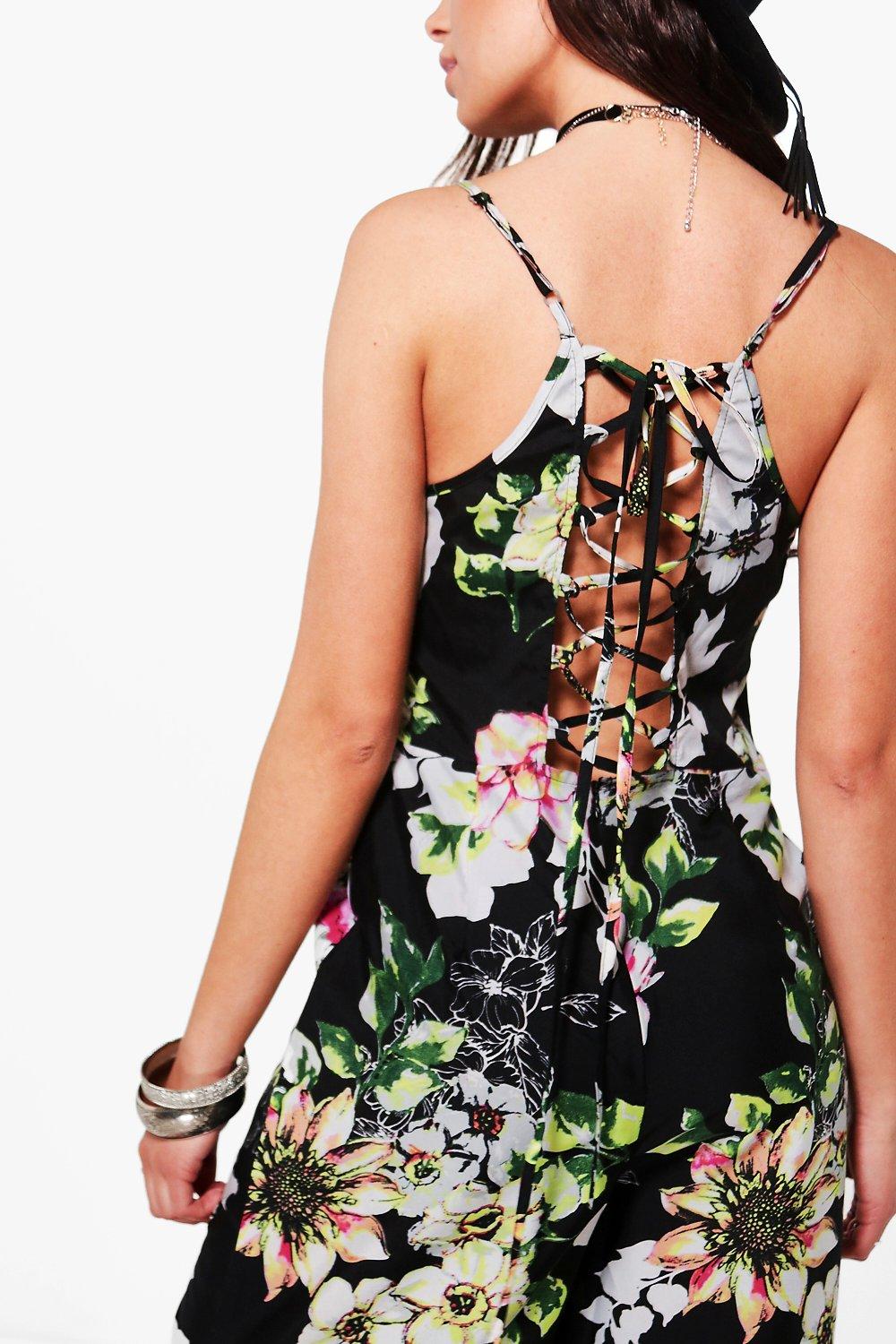 lace up back jumpsuit