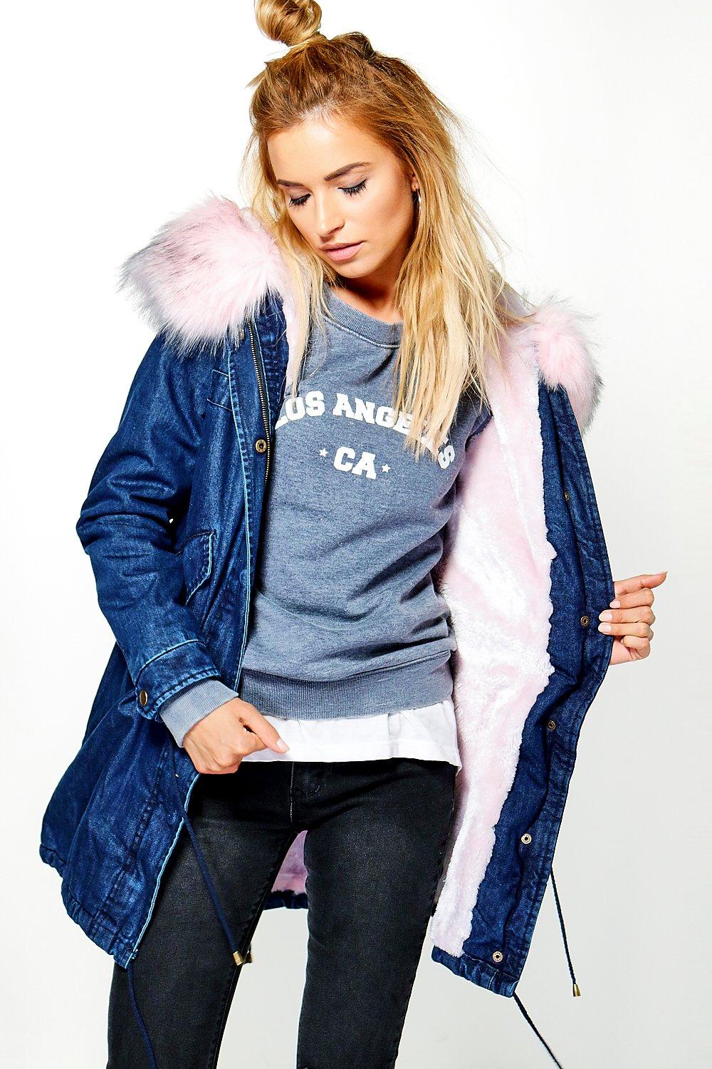 boutique faux fur parka