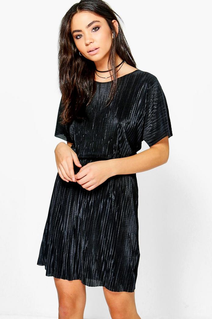 Heather Fine Pleat Dress | Boohoo