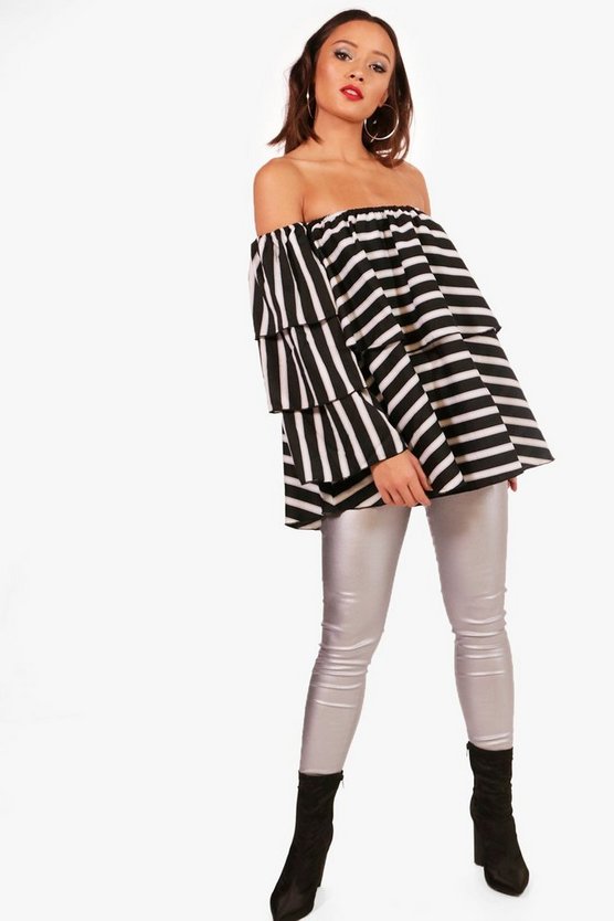 Emily Stripe Woven Off The Shoulder Top