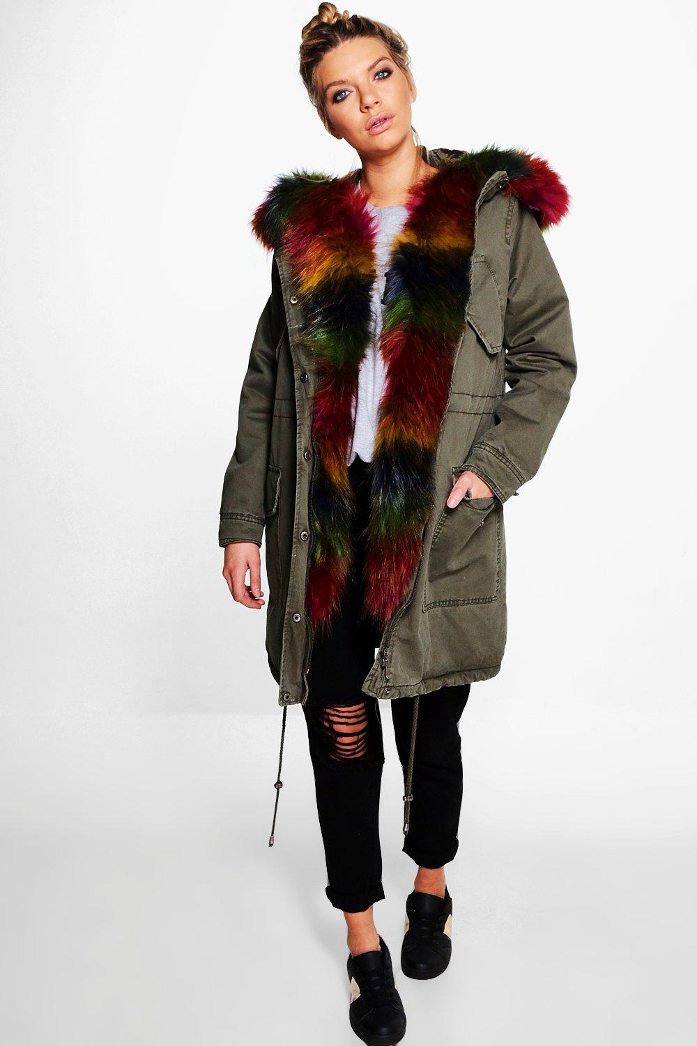 faux fur parka