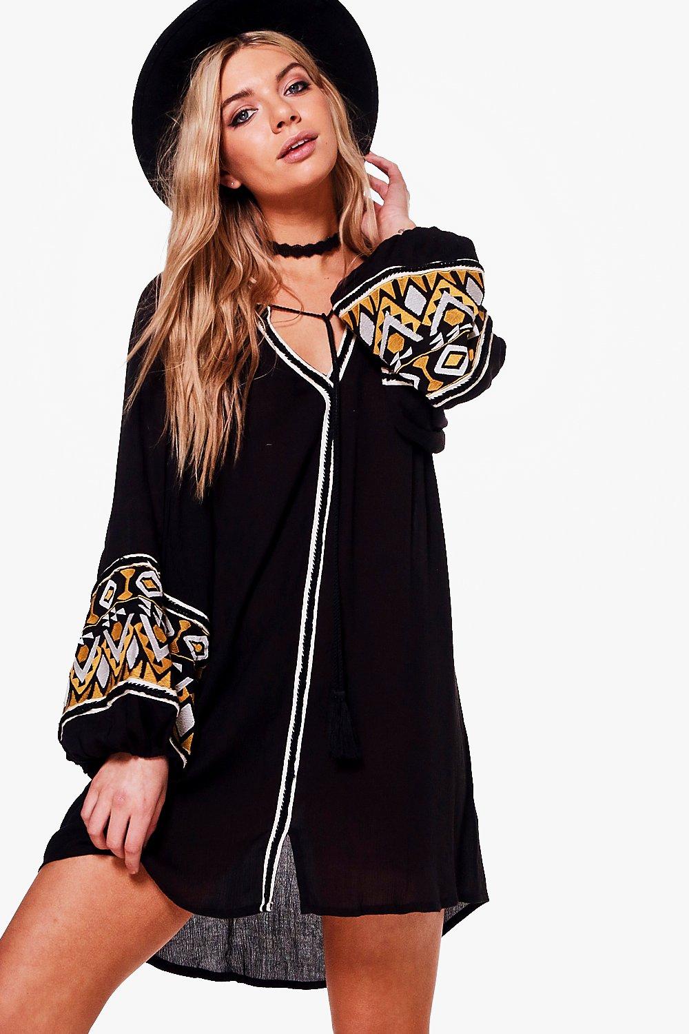 smock embroidered dress