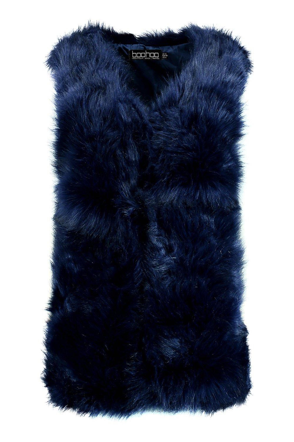 NEW Boohoo Womens Emma Faux Fur Gilet in Acrylic 65% Polyester | eBay