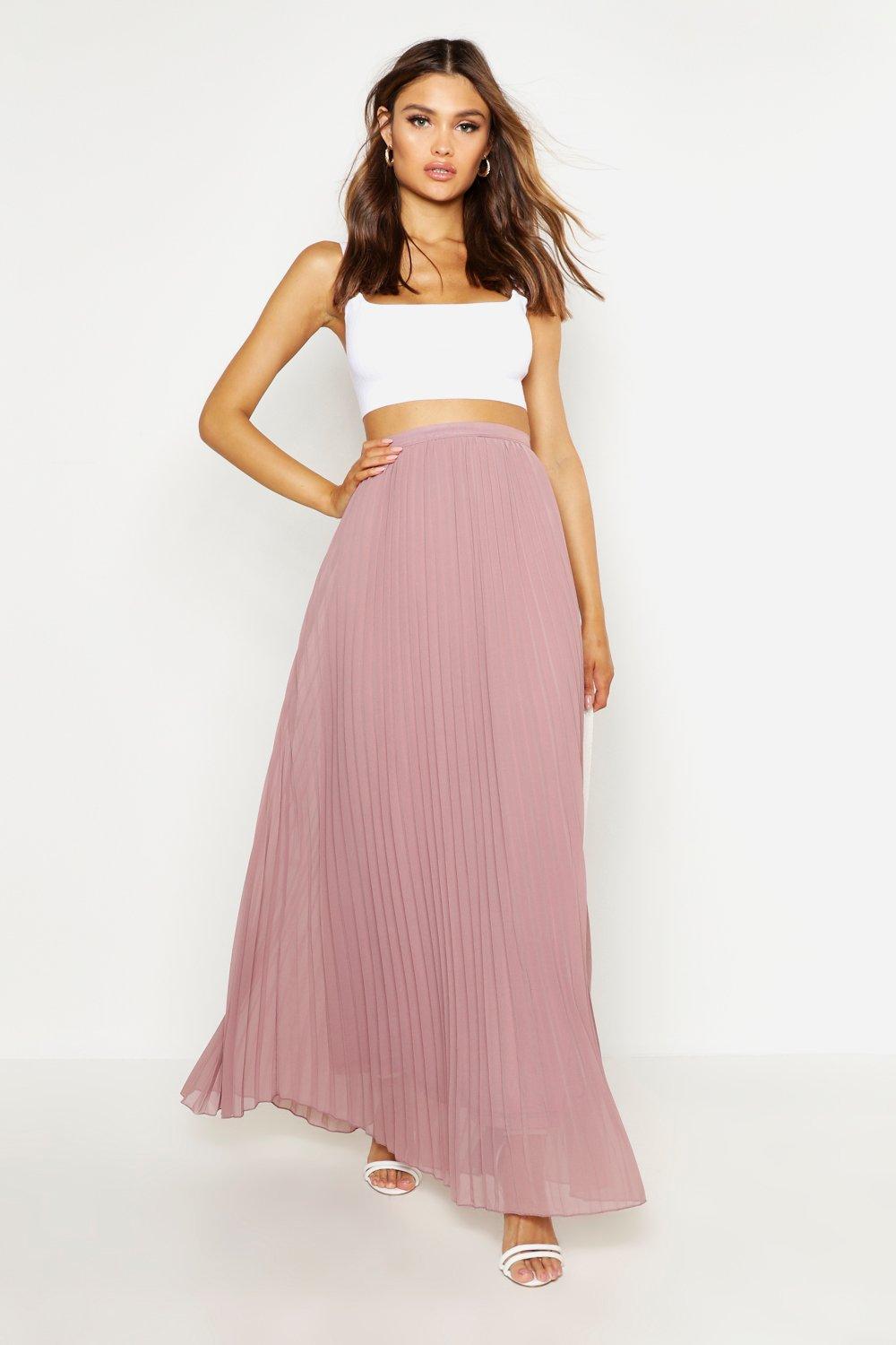 pleated maxi skirt boohoo