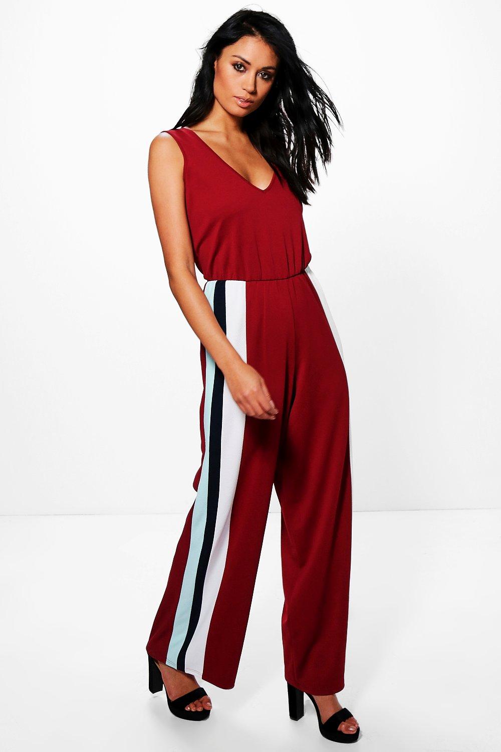 side stripe jumpsuit
