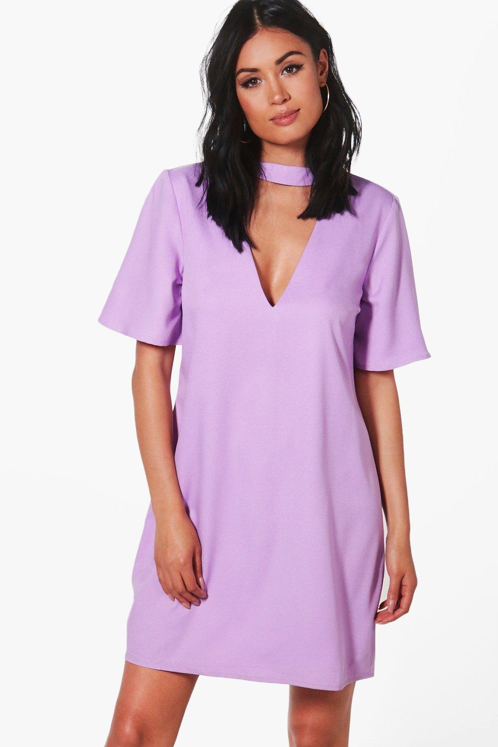 flute sleeve shift dress