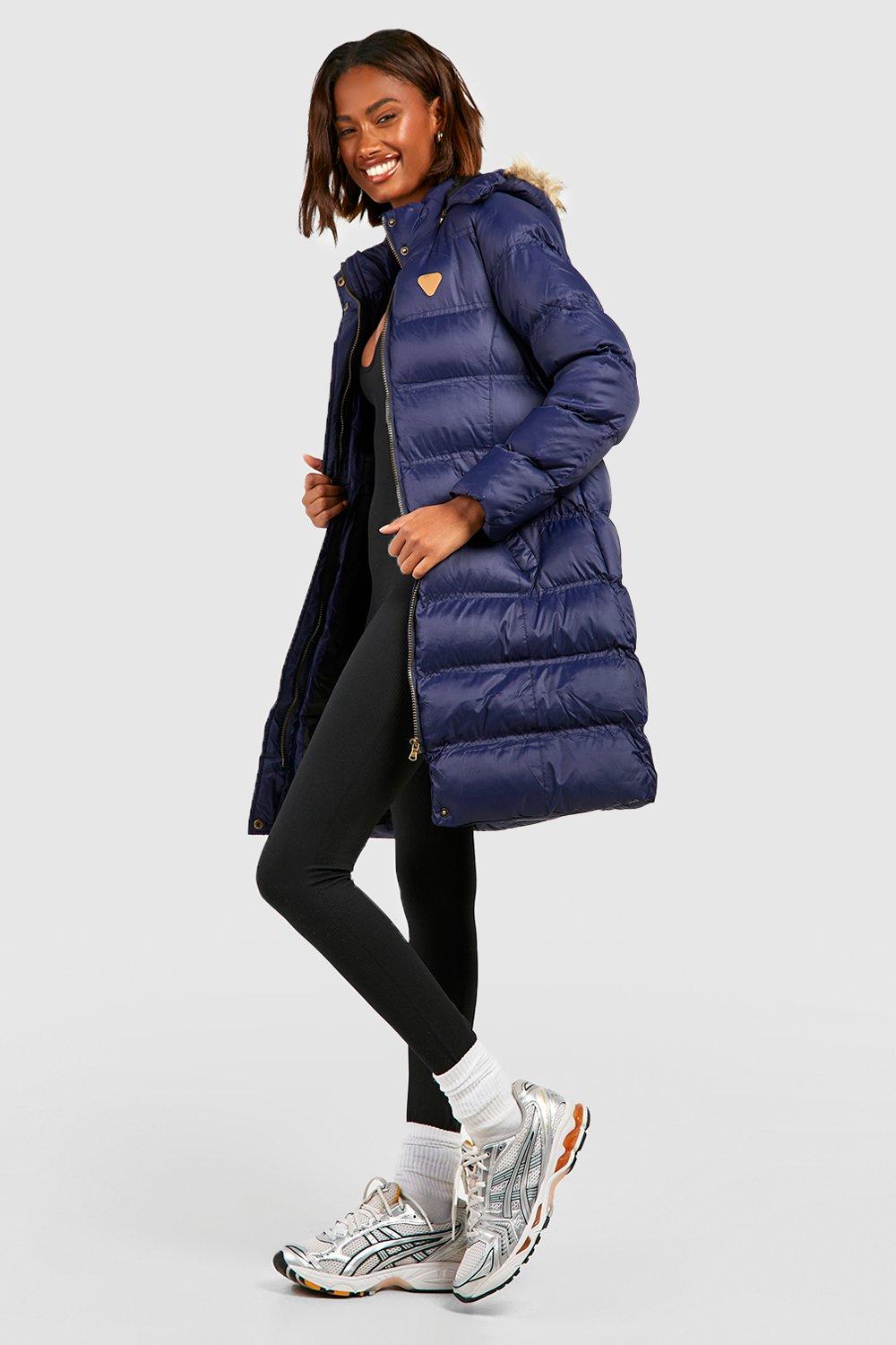 boohoo longline padded coat