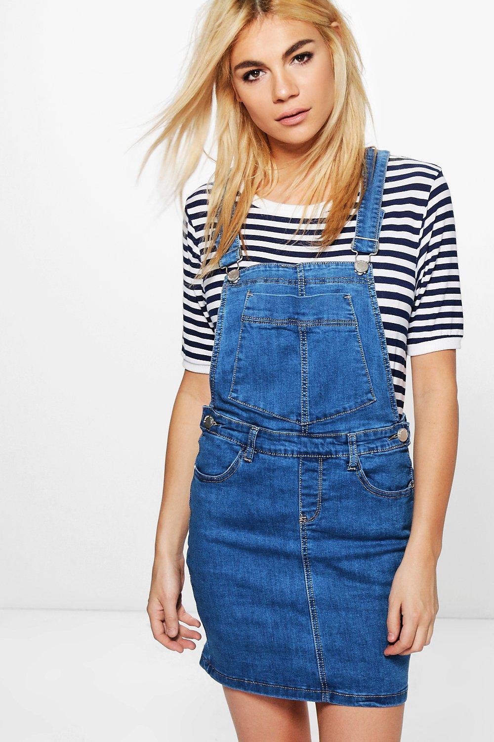 denim pinafore skirt