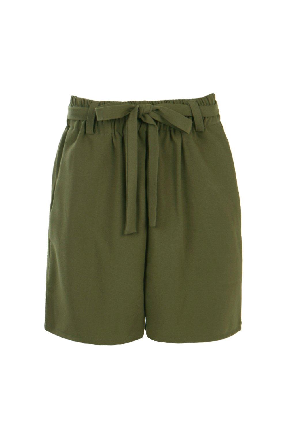 khaki tailored shorts